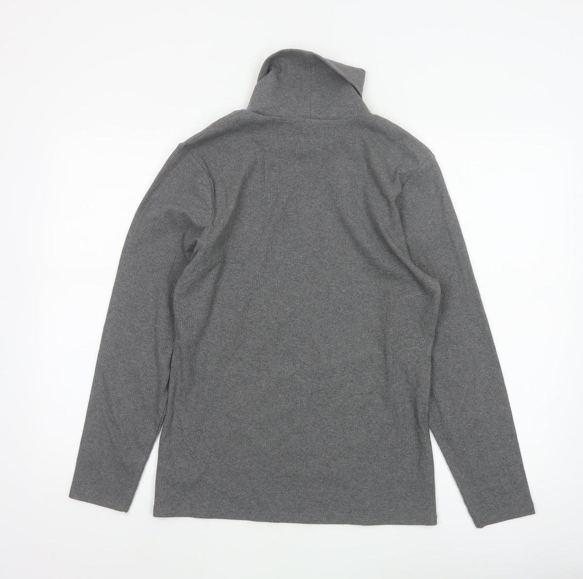 John Lewis Women Grey Size 16 Basic Roll Neck Knit Long Sleeve Top