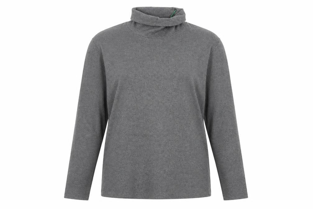 John Lewis Women Grey Size 16 Basic Roll Neck Knit Long Sleeve Top