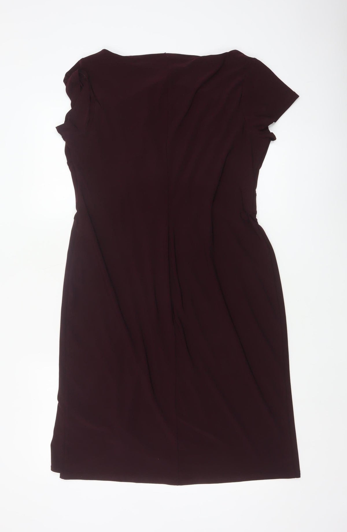 Roman Women Brown Size 14 Ruched Sheath Midi Occasion Dress