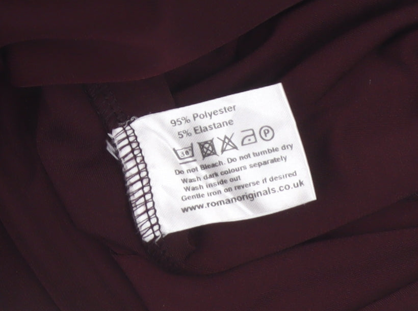 Roman Women Brown Size 14 Ruched Sheath Midi Occasion Dress