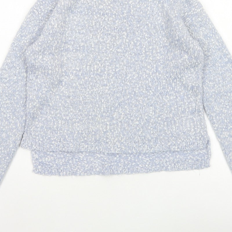 New Look Women Blue Size 10 Crew Neck Textured Knit Pullover Jumper
