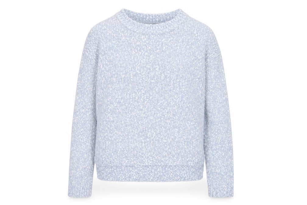 New Look Women Blue Size 10 Crew Neck Textured Knit Pullover Jumper
