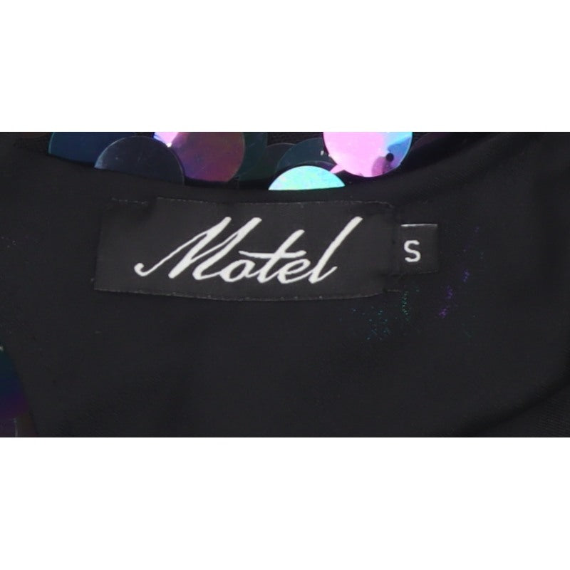 Motel Women Black S Sequin Mini Slip Party Cocktail Dress