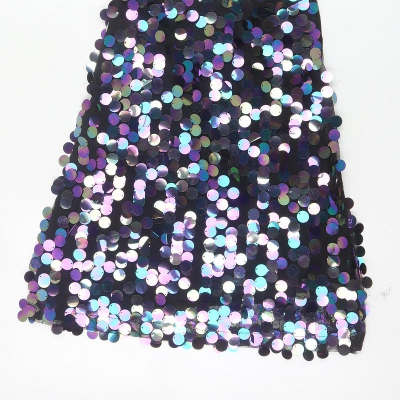 Motel Women Black S Sequin Mini Slip Party Cocktail Dress