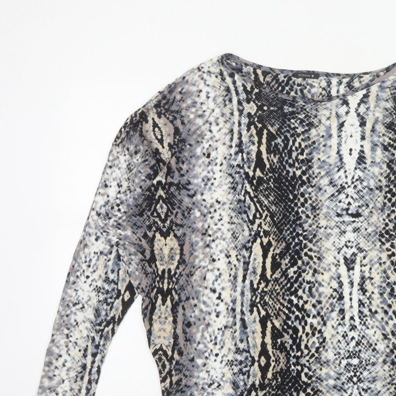 Roman Women’s Multicoloured Snake Print Jersey Top M Long Sleeve