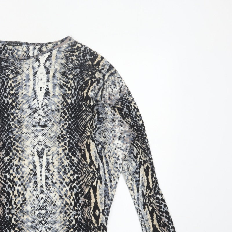 Roman Women’s Multicoloured Snake Print Jersey Top M Long Sleeve