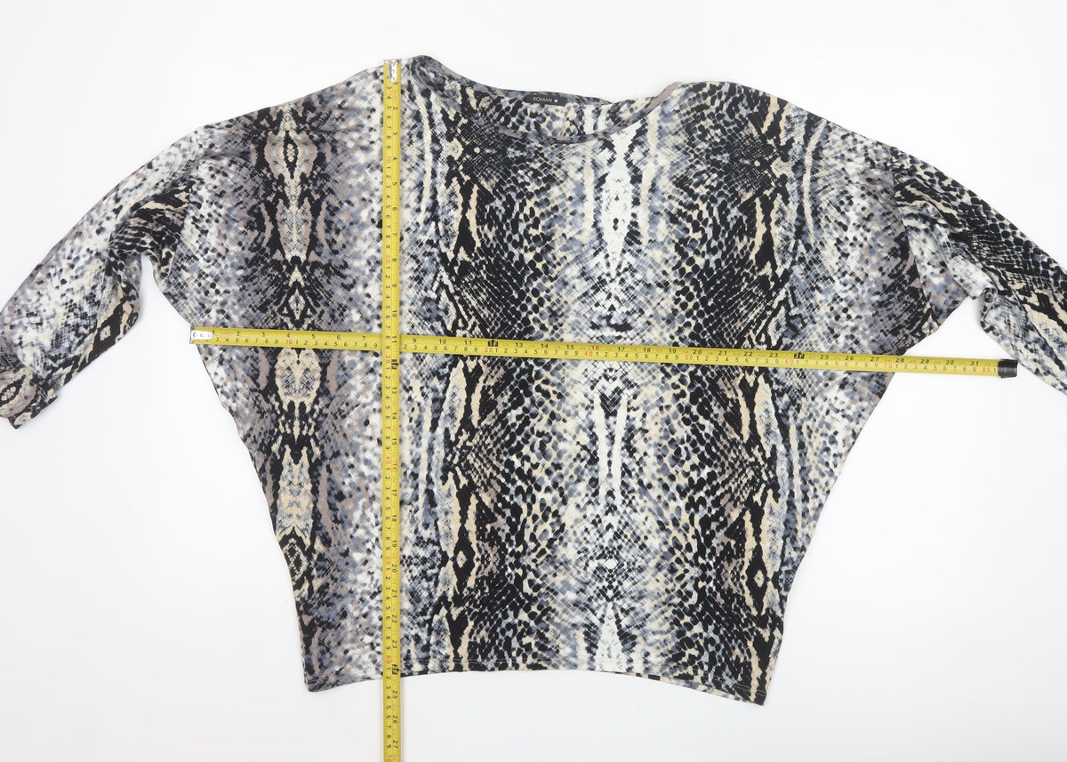 Roman Women’s Multicoloured Snake Print Jersey Top M Long Sleeve