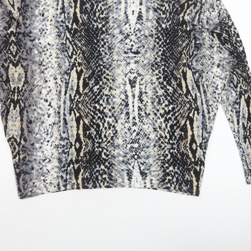 Roman Women’s Multicoloured Snake Print Jersey Top M Long Sleeve