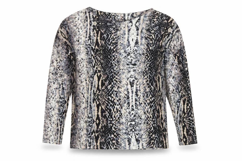 Roman Women’s Multicoloured Snake Print Jersey Top M Long Sleeve