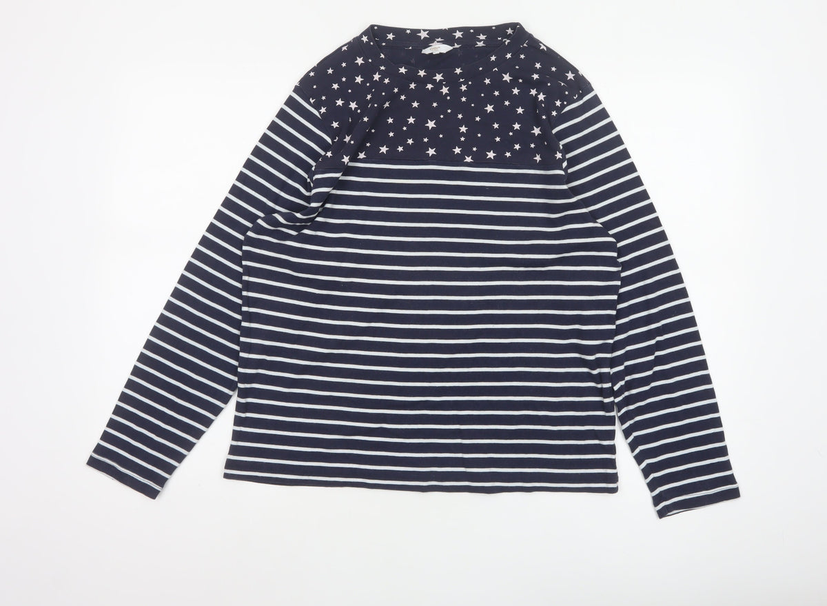 Cotton Traders Women’s Blue Star Stripe Long Sleeve T-Shirt UK 18