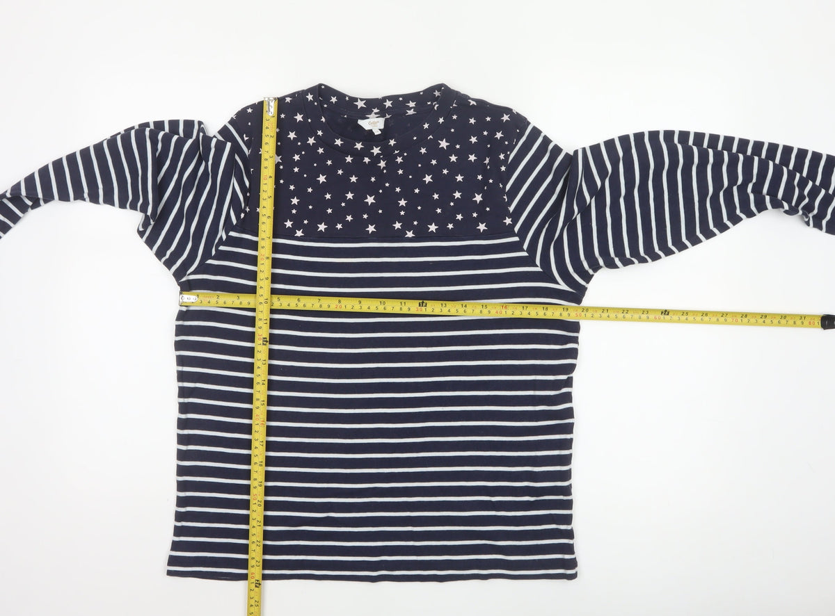 Cotton Traders Women’s Blue Star Stripe Long Sleeve T-Shirt UK 18