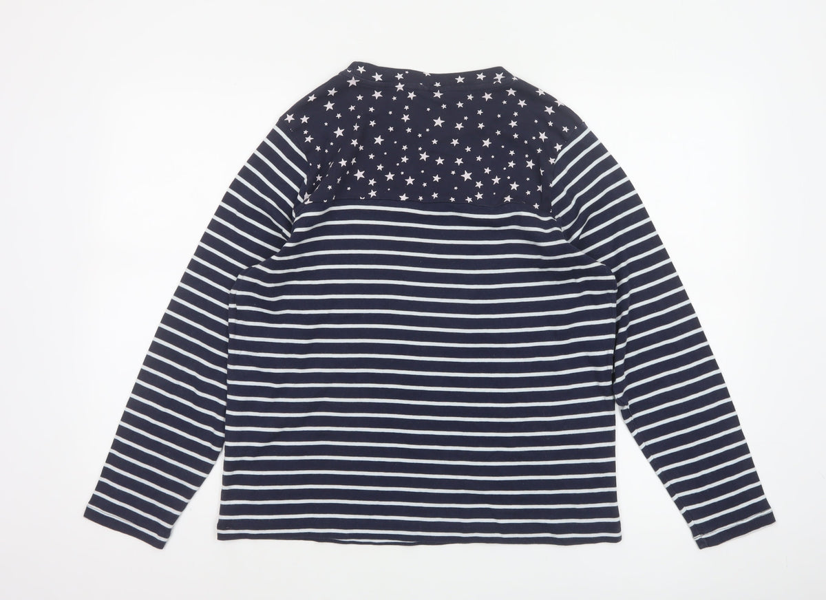 Cotton Traders Women’s Blue Star Stripe Long Sleeve T-Shirt UK 18