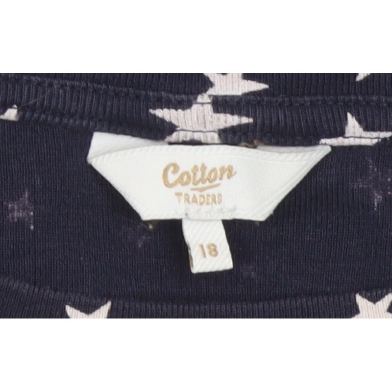 Cotton Traders Women’s Blue Star Stripe Long Sleeve T-Shirt UK 18