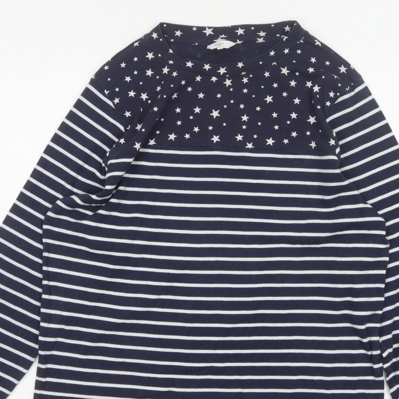 Cotton Traders Women’s Blue Star Stripe Long Sleeve T-Shirt UK 18