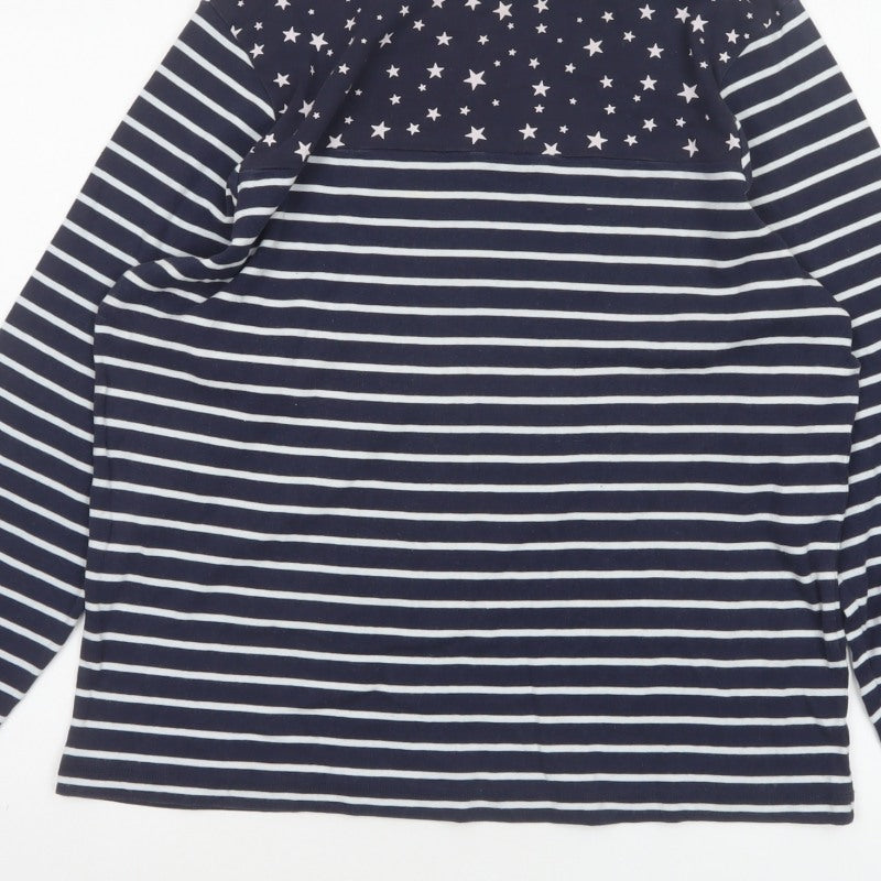 Cotton Traders Women’s Blue Star Stripe Long Sleeve T-Shirt UK 18