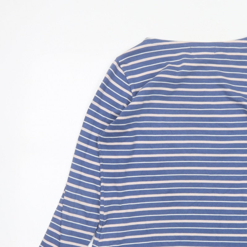 Maison Labiche Women Blue Striped Amour Embroidered Jersey T-Shirt L