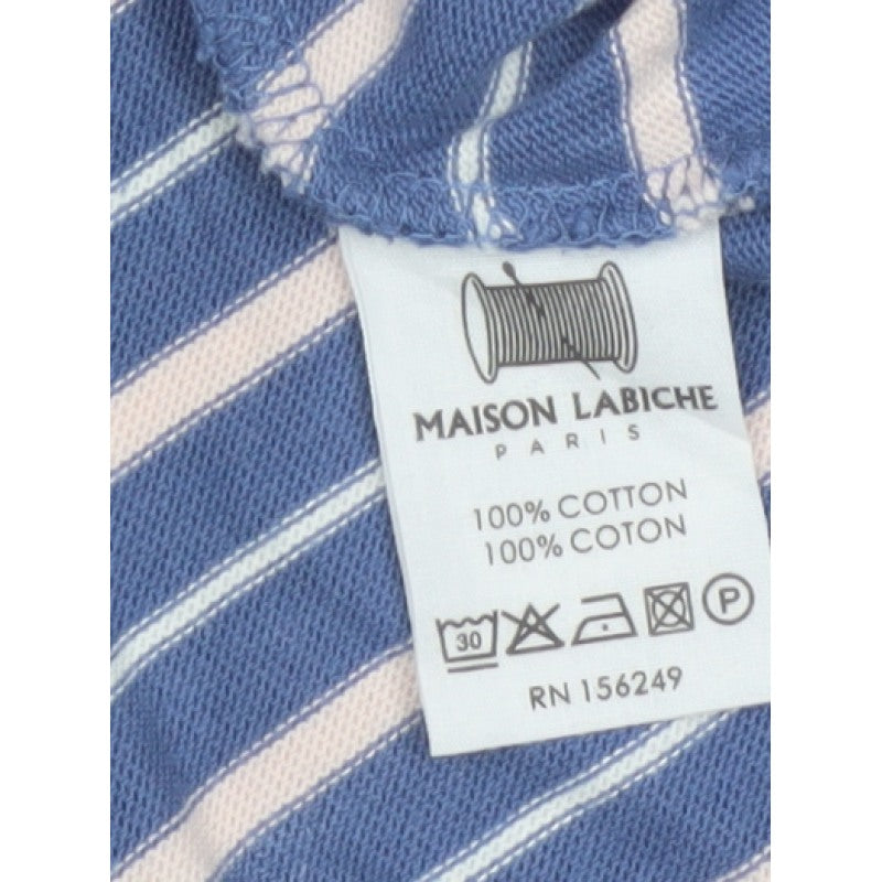 Maison Labiche Women Blue Striped Amour Embroidered Jersey T-Shirt L