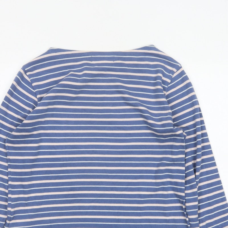 Maison Labiche Women Blue Striped Amour Embroidered Jersey T-Shirt L