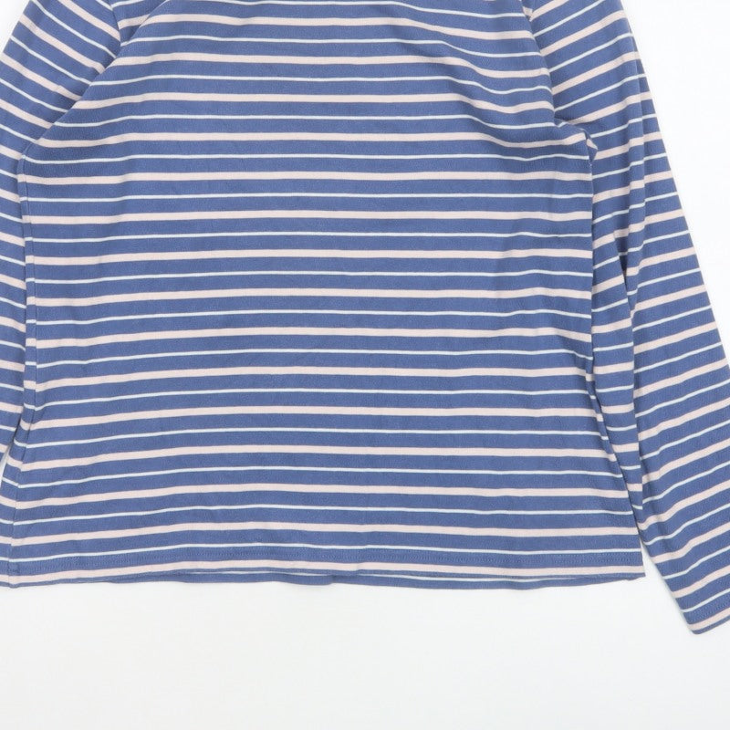 Maison Labiche Women Blue Striped Amour Embroidered Jersey T-Shirt L