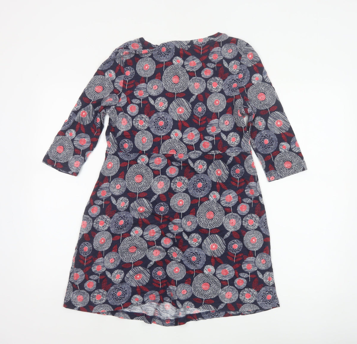 Weird Fish Women’s Multicoloured Floral Tunic Top Size 10 3/4 Sleeve