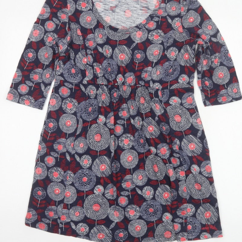 Weird Fish Women’s Multicoloured Floral Tunic Top Size 10 3/4 Sleeve
