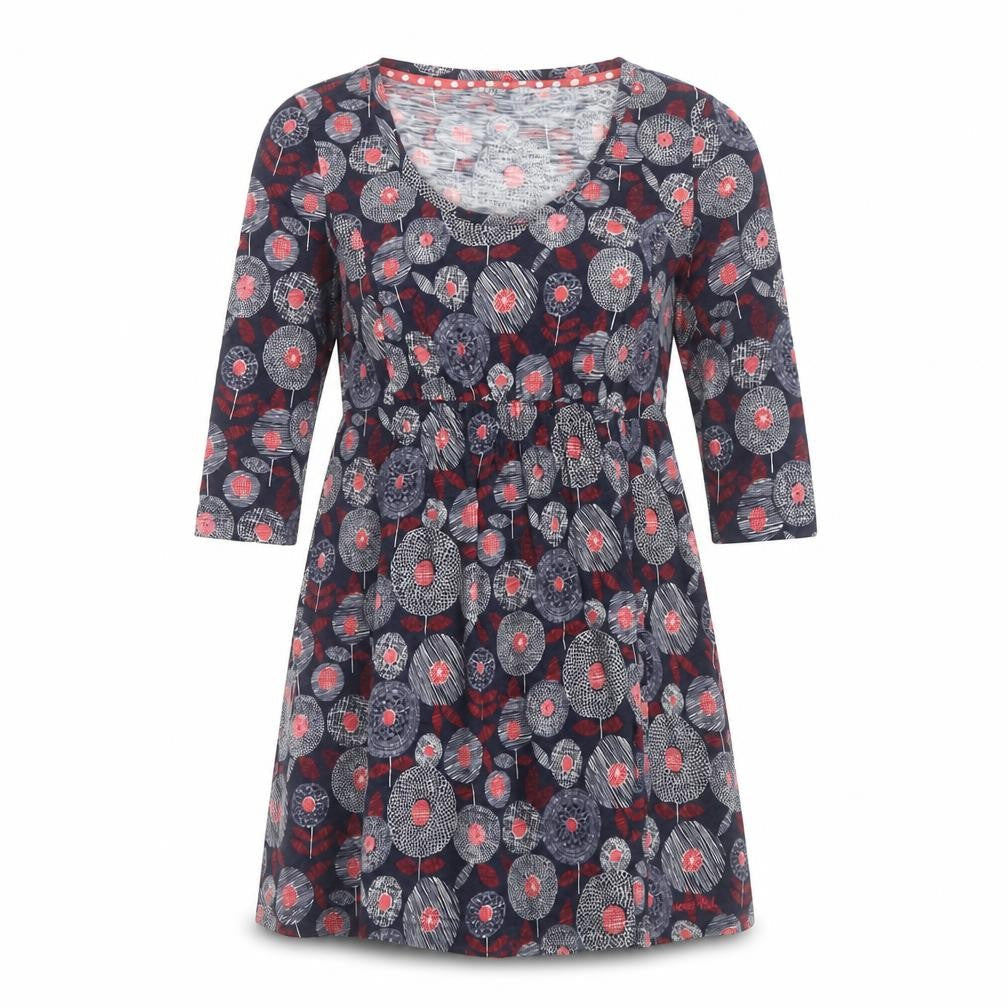 Weird Fish Women’s Multicoloured Floral Tunic Top Size 10 3/4 Sleeve