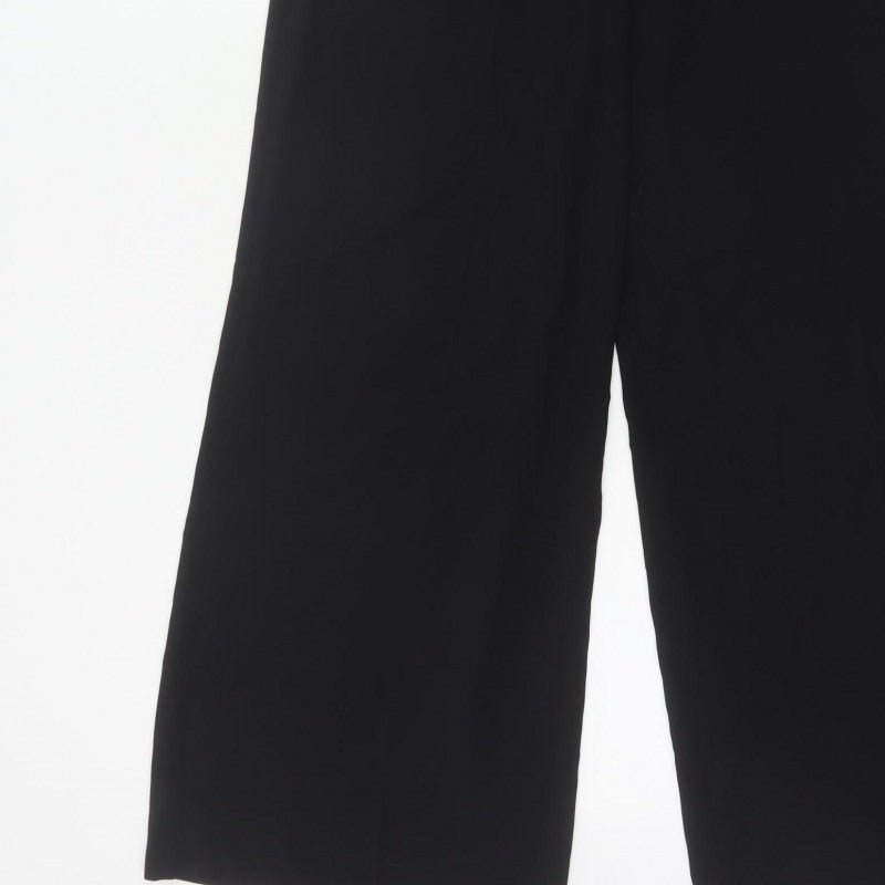 M&S Women’s Black UK 12 Wide Leg Drawstring Dress Trousers