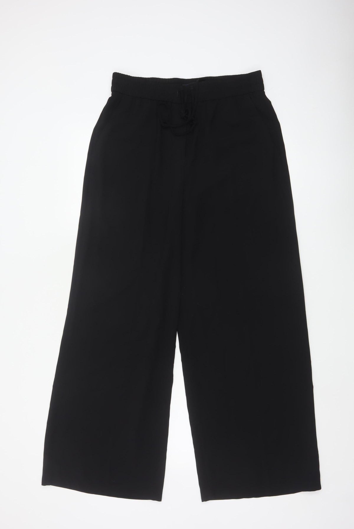 M&S Women’s Black UK 12 Wide Leg Drawstring Dress Trousers