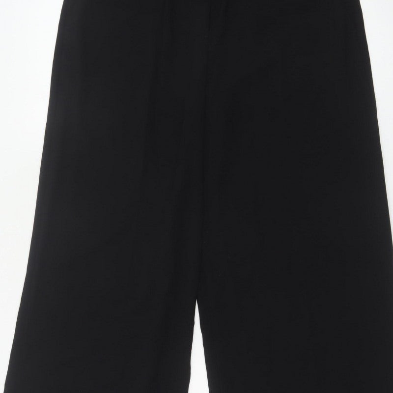 M&S Women’s Black UK 12 Wide Leg Drawstring Dress Trousers