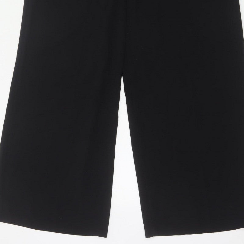 M&S Women’s Black UK 12 Wide Leg Drawstring Dress Trousers