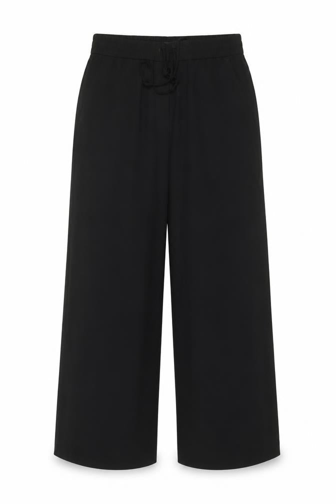 M&S Women’s Black UK 12 Wide Leg Drawstring Dress Trousers