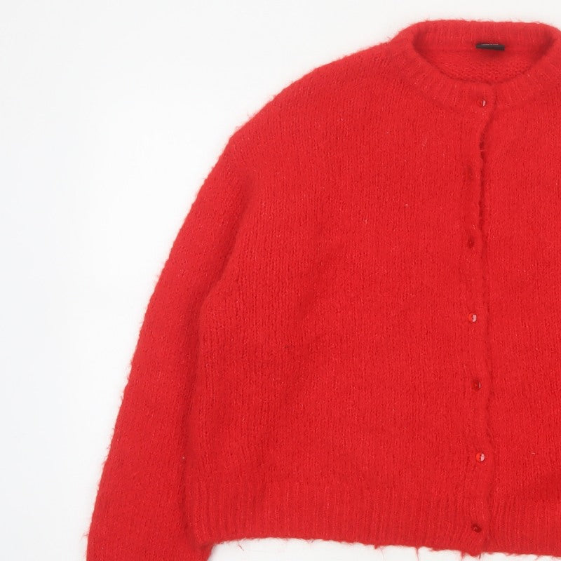 Urban Outfitters Women Red M Button Knit Wool Blend Cardigan