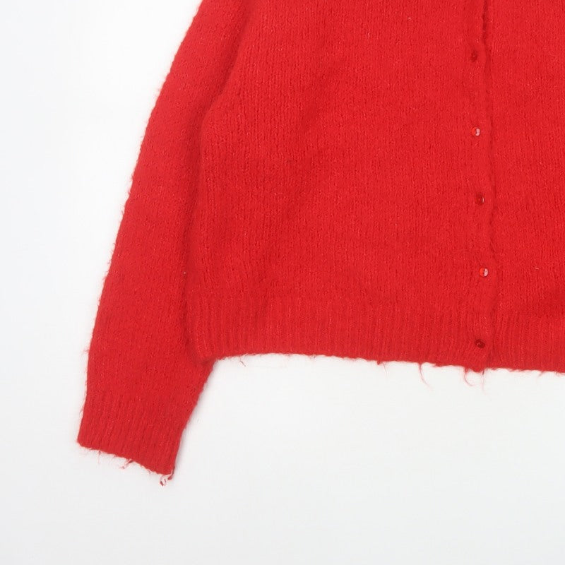 Urban Outfitters Women Red M Button Knit Wool Blend Cardigan