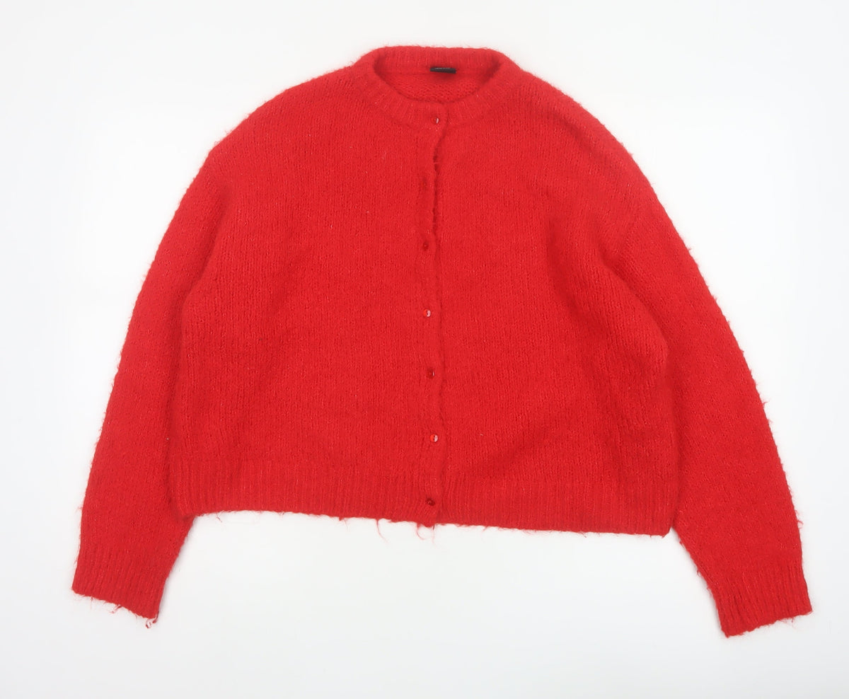 Urban Outfitters Women Red M Button Knit Wool Blend Cardigan