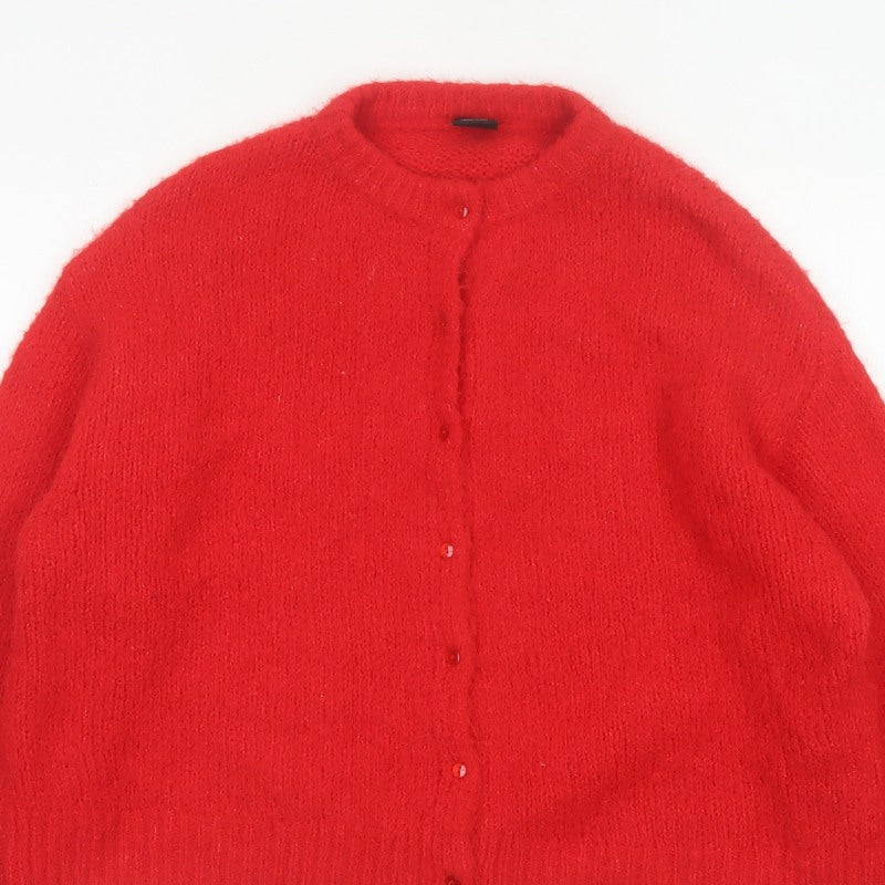 Urban Outfitters Women Red M Button Knit Wool Blend Cardigan