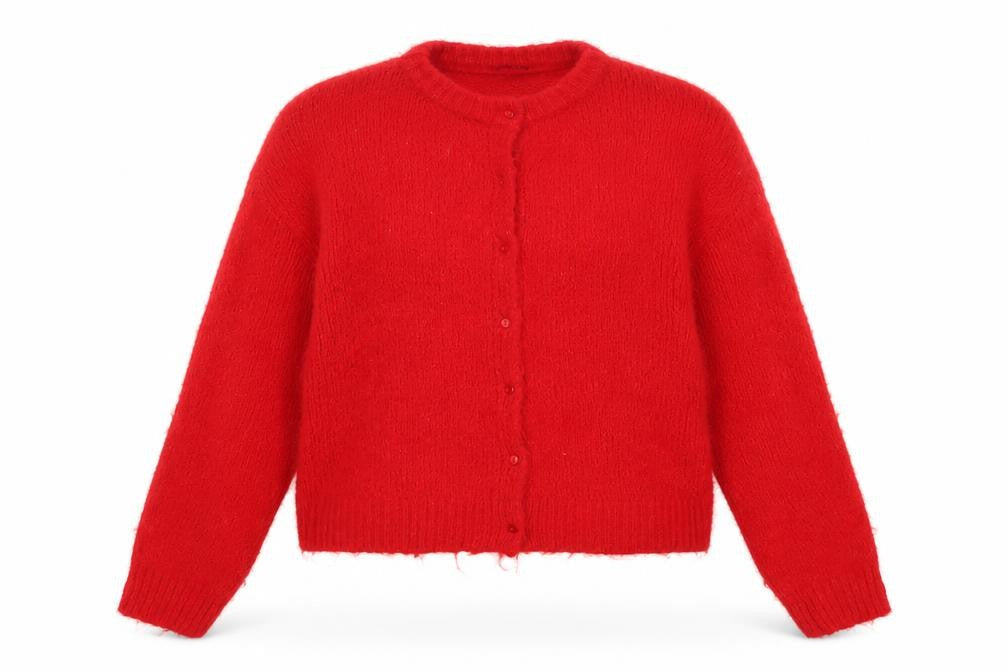 Urban Outfitters Women Red M Button Knit Wool Blend Cardigan