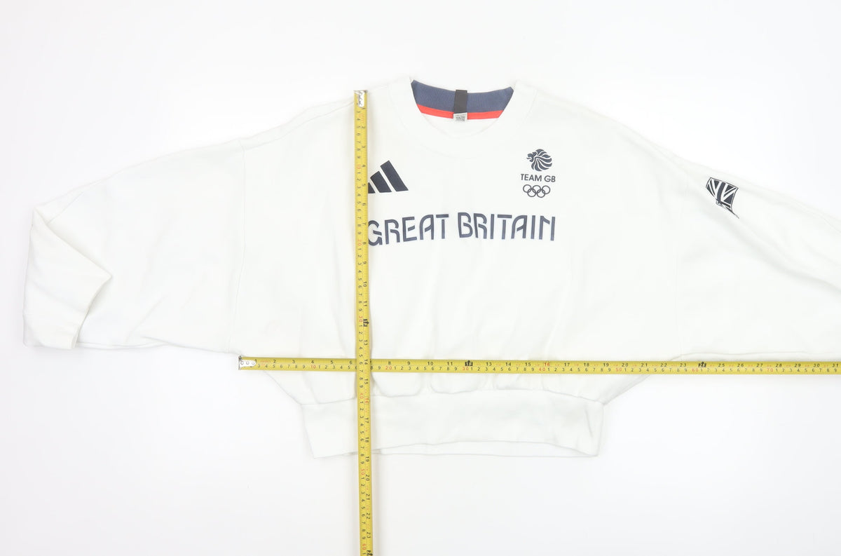 Adidas Team GB Women’s White S Pullover Olympic Logo Sweatshirt