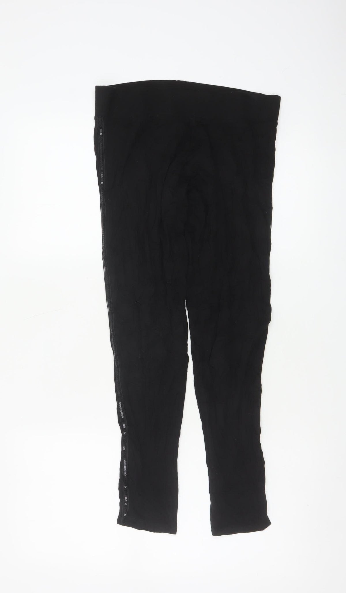 Marks and Spencer Women’s Black UK 12 Stretch Sequin Side Leggings