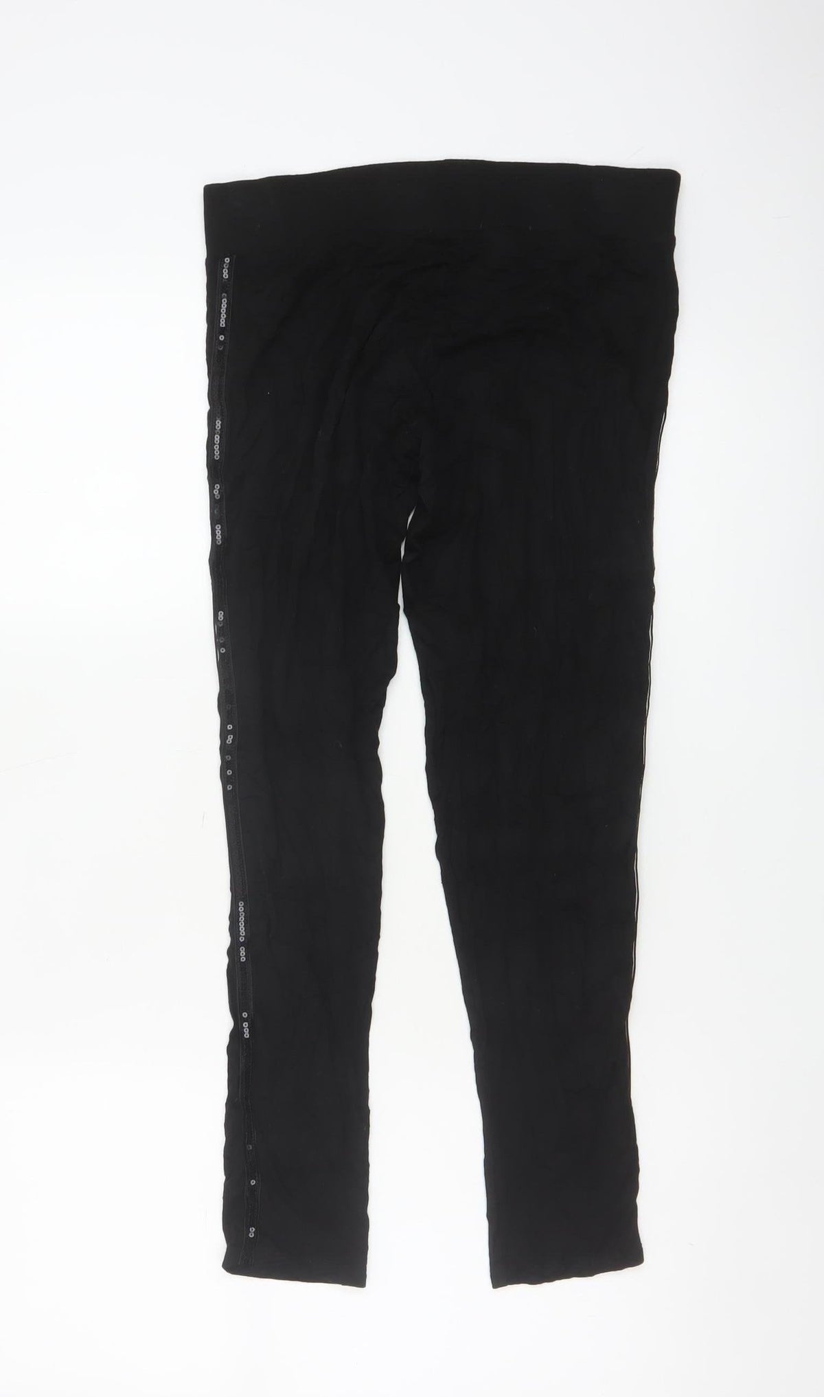 Marks and Spencer Women’s Black UK 12 Stretch Sequin Side Leggings