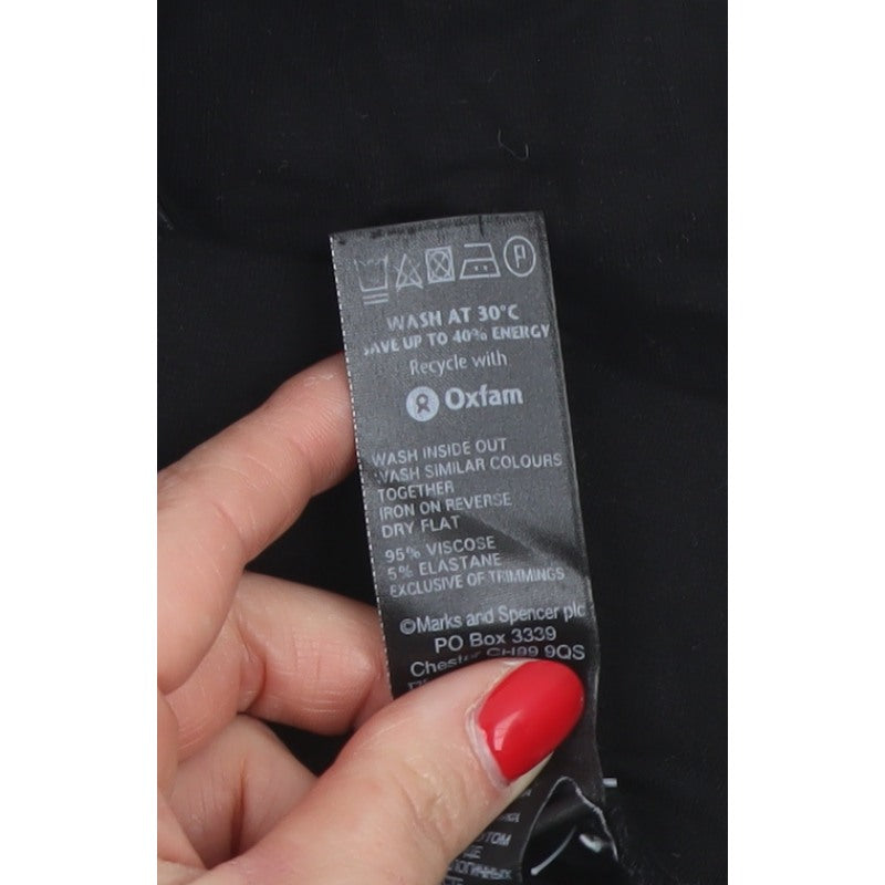 Marks and Spencer Women’s Black UK 12 Stretch Sequin Side Leggings