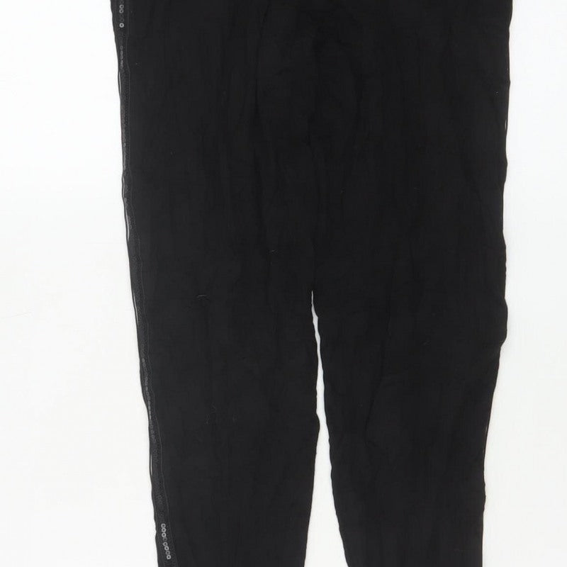 Marks and Spencer Women’s Black UK 12 Stretch Sequin Side Leggings