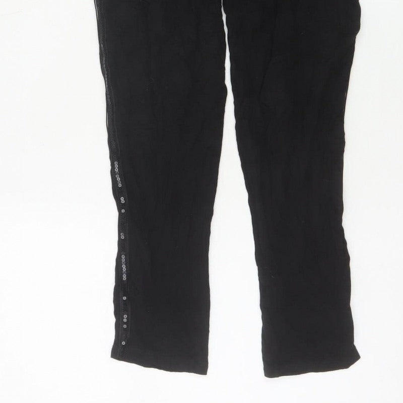 Marks and Spencer Women’s Black UK 12 Stretch Sequin Side Leggings