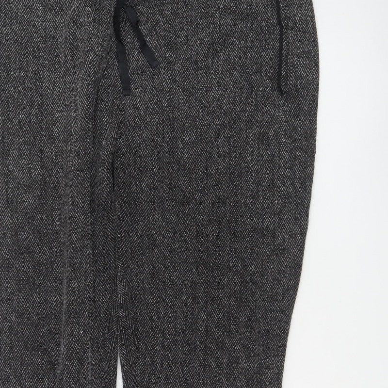 Next Women’s Grey Herringbone Drawstring Tapered Jogger Trousers UK 20R