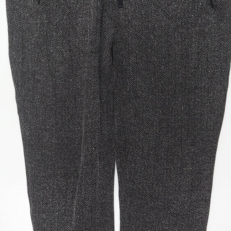 Next Women’s Grey Herringbone Drawstring Tapered Jogger Trousers UK 20R