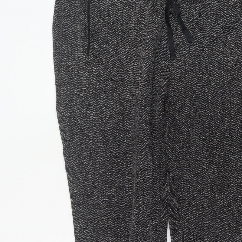 Next Women’s Grey Herringbone Drawstring Tapered Jogger Trousers UK 20R