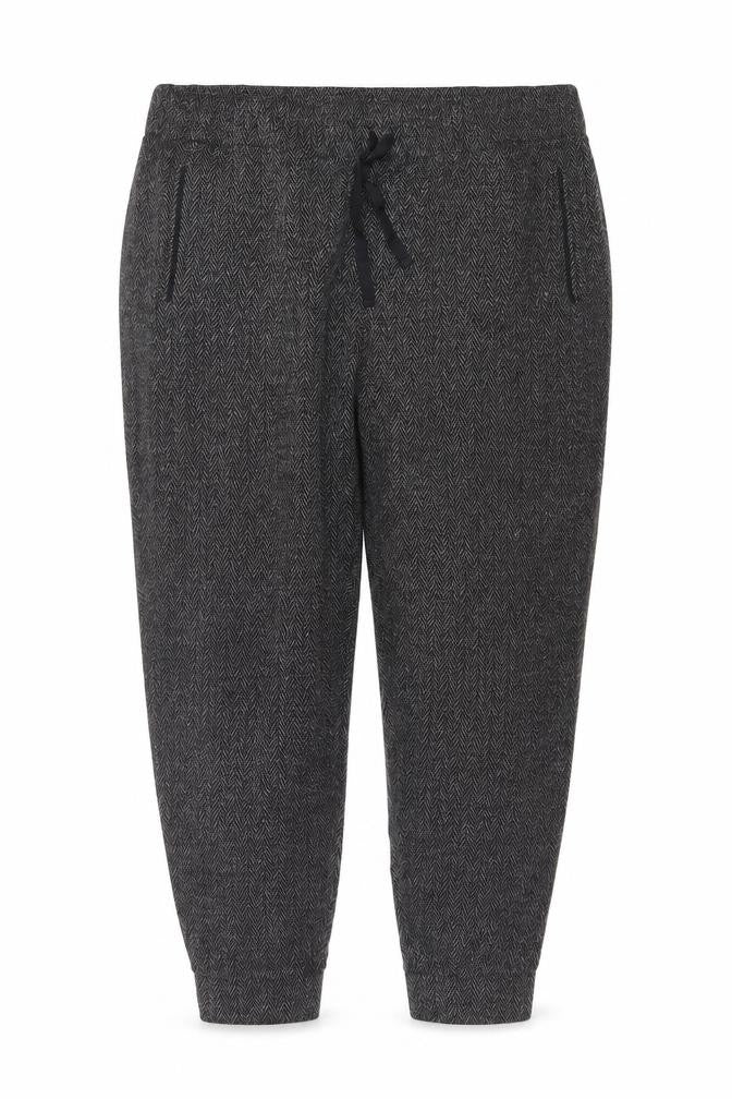 Next Women’s Grey Herringbone Drawstring Tapered Jogger Trousers UK 20R