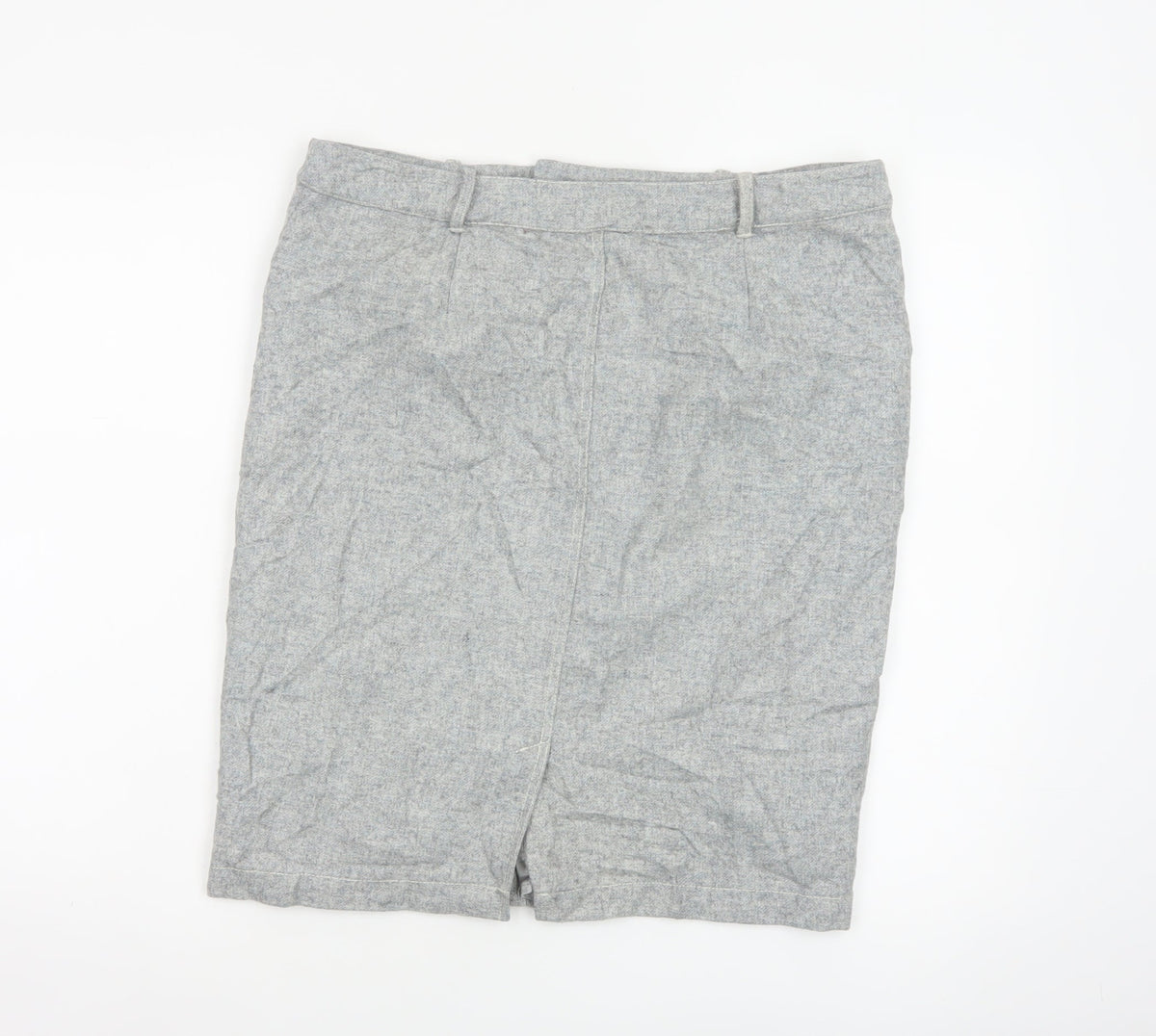 Mint Velvet Women Grey UK 14 Herringbone Pencil Knee Skirt