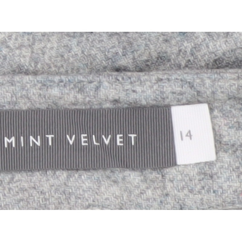 Mint Velvet Women Grey UK 14 Herringbone Pencil Knee Skirt