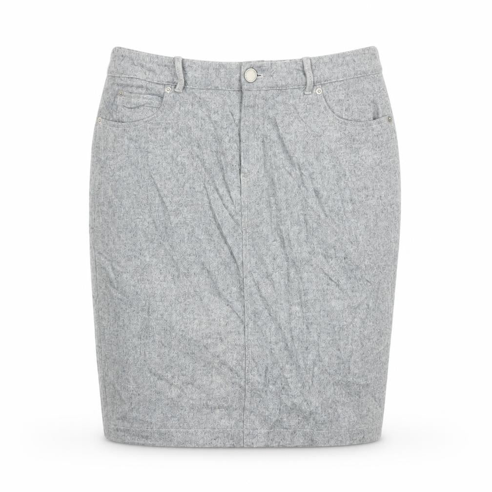 Mint Velvet Women Grey UK 14 Herringbone Pencil Knee Skirt