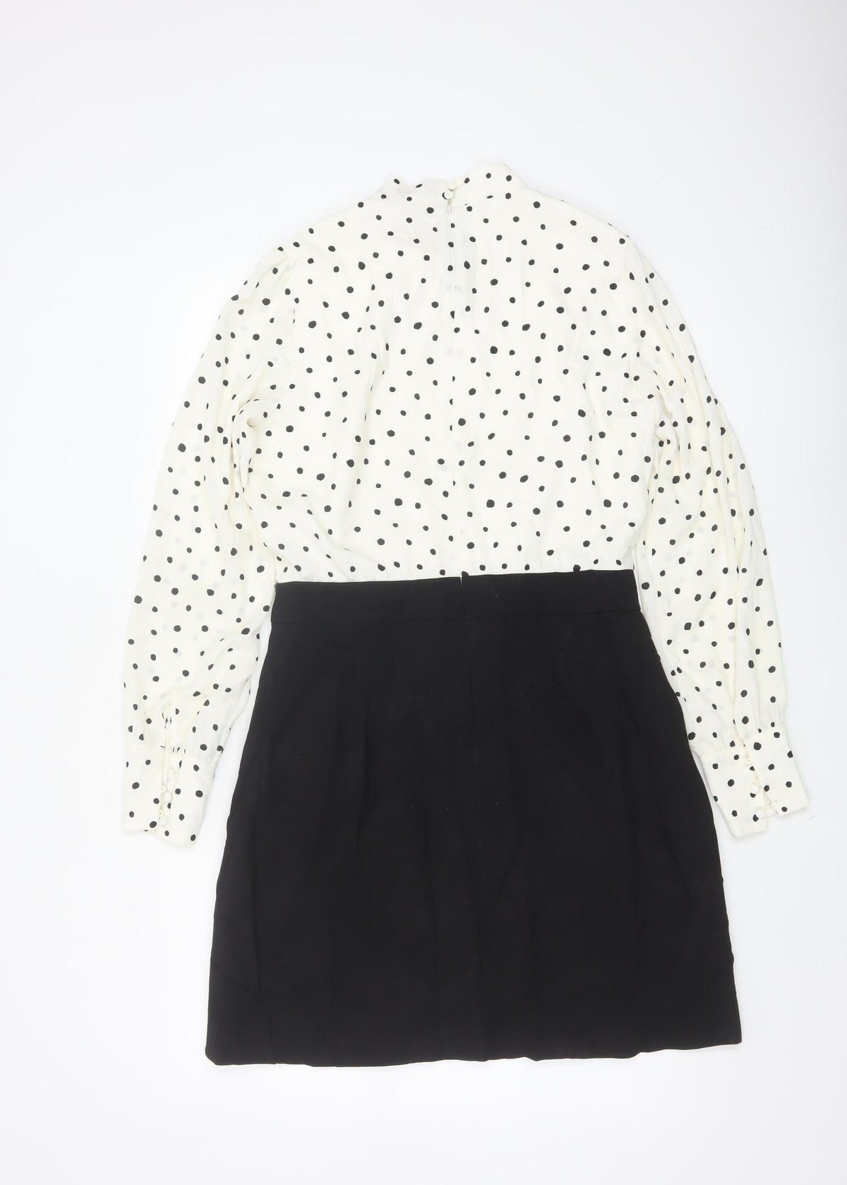 Oasis Women Multicoloured UK 10 Polka Dot Pencil Dress Long Sleeve